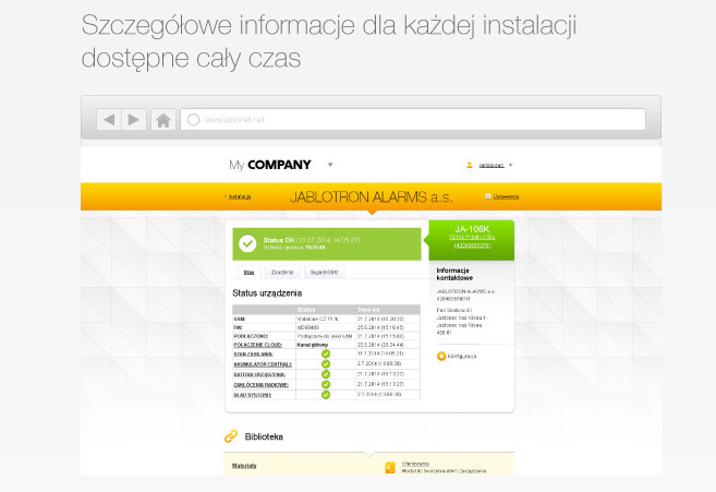 Szczegółowe informacji dla każdej instalacji dostępne są na bieżąco, cały czas.